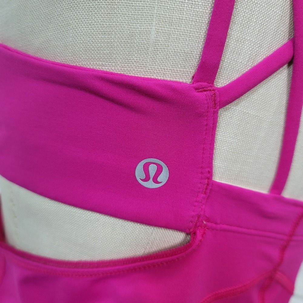 Lululemon Size 4 Exquisite Tank 2 Jeweled Magenta Strappy Back Workout Gym - Picture 9 of 12